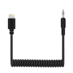 PULUZ สายอะแดปเตอร์ไมโครโฟน 3.5 มม. TRRS ตัวผู้เป็น 8 พิน ตัวผู้ สำหรับ iPhone ความยาวยืดได้ถึง 100 ซม.