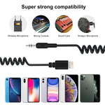 PULUZ สายอะแดปเตอร์ไมโครโฟน 3.5 มม. TRRS ตัวผู้เป็น 8 พิน ตัวผู้ สำหรับ iPhone ความยาวยืดได้ถึง 100 ซม.