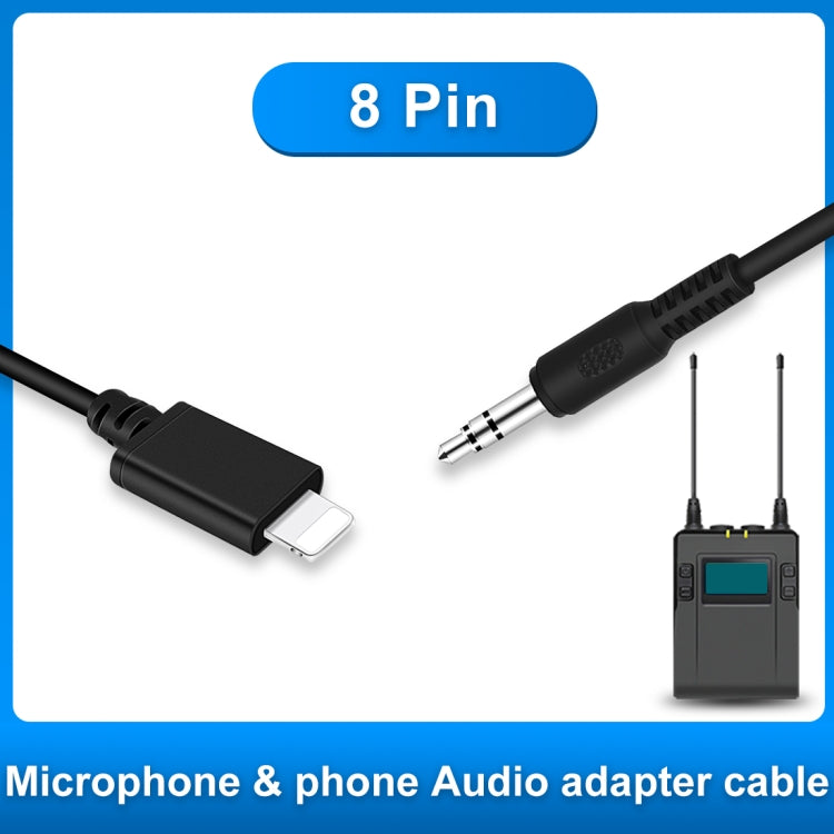 PULUZ สายอะแดปเตอร์ไมโครโฟน 3.5 มม. TRRS ตัวผู้เป็น 8 พิน ตัวผู้ สำหรับ iPhone ความยาวยืดได้ถึง 100 ซม.