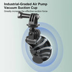 ขาจับถ้วยดูดติดรถยนต์ PULUZ พร้อมสกรูและอะแดปเตอร์ขาจับขาตั้งกล้องและถุงเก็บสำหรับ GoPro, Insta360, DJI และกล้องแอคชั่นอื่นๆ, ขาจับถ้วยดูด