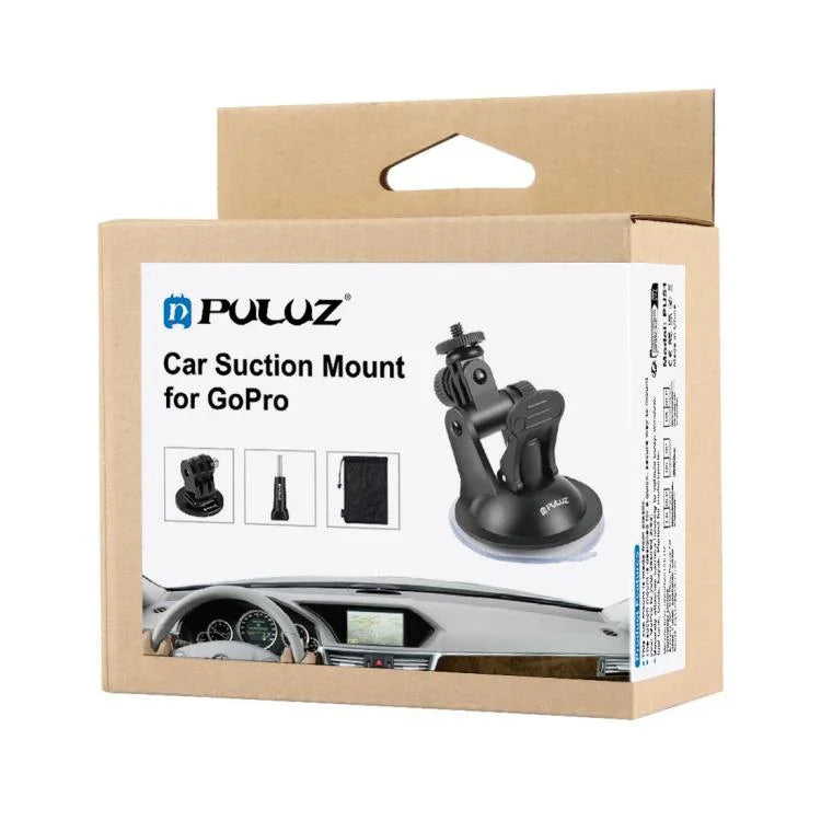 ขาจับถ้วยดูดติดรถยนต์ PULUZ พร้อมสกรูและอะแดปเตอร์ขาจับขาตั้งกล้องและถุงเก็บสำหรับ GoPro, Insta360, DJI และกล้องแอคชั่นอื่นๆ, ขาจับถ้วยดูด