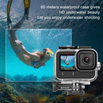 เคสกันน้ำ PULUZ 60m สำหรับ GoPro HERO13 Black /12 Black /11 Black /10 Black /9 Black พร้อมตัวยึดพื้นฐานและสกรู, สำหรับ GoPro HERO9 Black