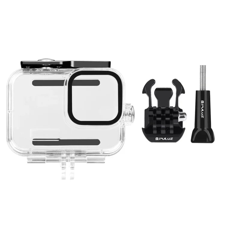 เคสกันน้ำ PULUZ 60m สำหรับ GoPro HERO13 Black /12 Black /11 Black /10 Black /9 Black พร้อมตัวยึดพื้นฐานและสกรู, สำหรับ GoPro HERO9 Black