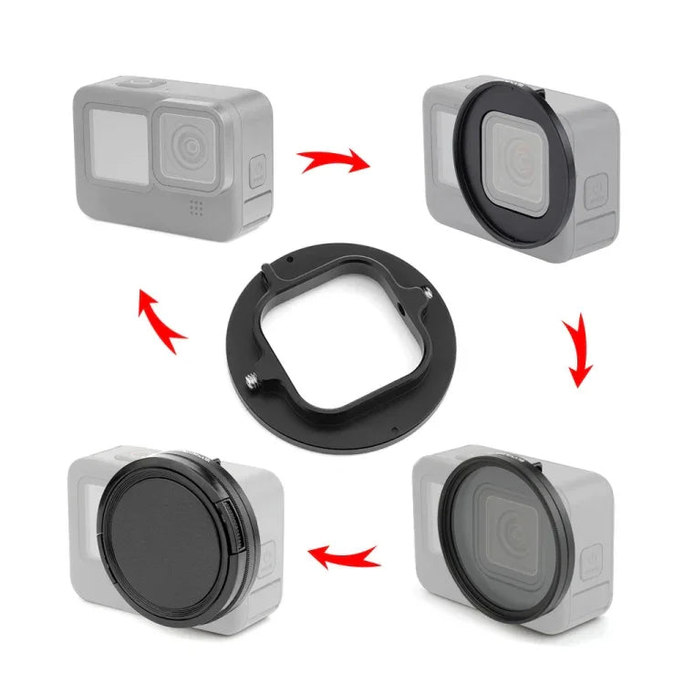 ฟิลเตอร์เลนส์ UV ขนาด 52 มม. PULUZ สำหรับ GoPro HERO12 Black /11 Black Mini /11 Black /10 Black /9 Black พร้อมวงแหวนอะแดปเตอร์, ฟิลเตอร์ UV