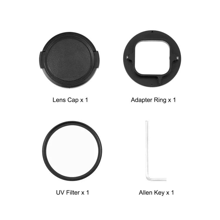 ฟิลเตอร์เลนส์ UV ขนาด 52 มม. PULUZ สำหรับ GoPro HERO12 Black /11 Black Mini /11 Black /10 Black /9 Black พร้อมวงแหวนอะแดปเตอร์, ฟิลเตอร์ UV