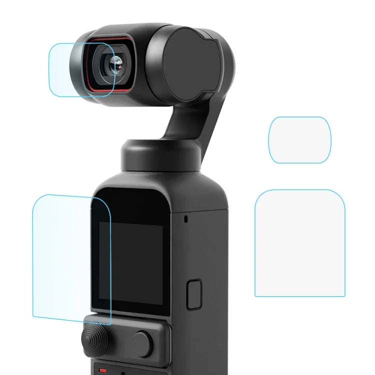 ฟิล์มกระจกนิรภัย 9H 2.5D HD ปกป้องเลนส์ + ฟิล์มหน้าจอสำหรับ DJI OSMO Pocket 2, สำหรับ DJI OSMO Pocket 2