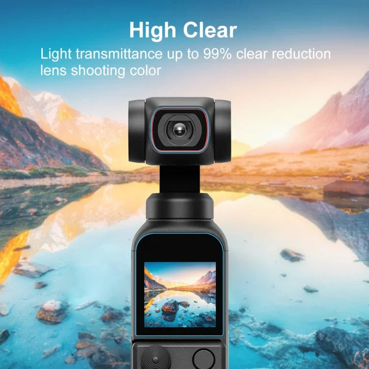 ฟิล์มกระจกนิรภัย 9H 2.5D HD ปกป้องเลนส์ + ฟิล์มหน้าจอสำหรับ DJI OSMO Pocket 2, สำหรับ DJI OSMO Pocket 2