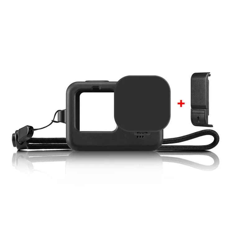 PULUZ เคสซิลิโคนกันกระแทกสำหรับ GoPro HERO12 Black /11 Black /10 Black /9 Black พร้อมฝาครอบพอร์ทด้านข้าง POM พร้อมสายรัดข้อมือและฝาปิดเลนส์, สำหรับเคสซิลิโคน GoPro HERO12 Black พร้อมฝาครอบด้านข้าง