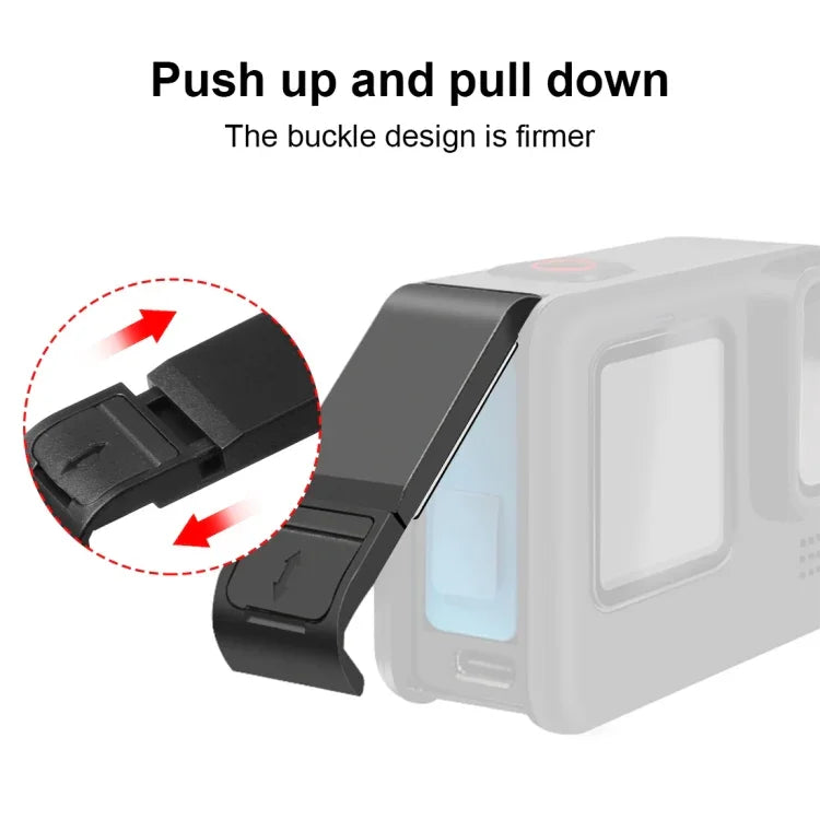 PULUZ เคสซิลิโคนกันกระแทกสำหรับ GoPro HERO12 Black /11 Black /10 Black /9 Black พร้อมฝาครอบพอร์ทด้านข้าง POM พร้อมสายรัดข้อมือและฝาปิดเลนส์, สำหรับเคสซิลิโคน GoPro HERO12 Black พร้อมฝาครอบด้านข้าง