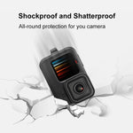 PULUZ เคสซิลิโคนกันกระแทกสำหรับ GoPro HERO12 Black /11 Black /10 Black /9 Black พร้อมฝาครอบพอร์ทด้านข้าง POM พร้อมสายรัดข้อมือและฝาปิดเลนส์, สำหรับเคสซิลิโคน GoPro HERO12 Black พร้อมฝาครอบด้านข้าง