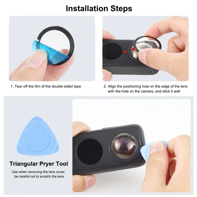 PULUZ ฝาครอบป้องกันเลนส์ PC สำหรับ Insta360 One X2, ฝาครอบเลนส์สำหรับ Insta360 ONE X2