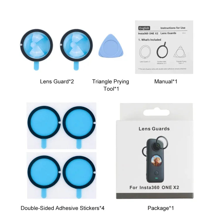 PULUZ ฝาครอบป้องกันเลนส์ PC สำหรับ Insta360 One X2, ฝาครอบเลนส์สำหรับ Insta360 ONE X2