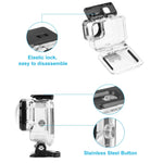 PULUZ เคสกันน้ำลึก 40 เมตรพร้อมตะขอและฐานติดตั้งสกรูสำหรับ GoPro HERO12 Black /11 Black /11 Black Mini /10 Black /9 Black Max Lens Mod, สำหรับ GoPro Hero11 Black / HERO10 Black