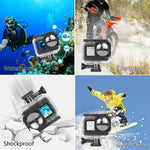 PULUZ เคสกันน้ำลึก 40 เมตรพร้อมตะขอและฐานติดตั้งสกรูสำหรับ GoPro HERO12 Black /11 Black /11 Black Mini /10 Black /9 Black Max Lens Mod, สำหรับ GoPro Hero11 Black / HERO10 Black