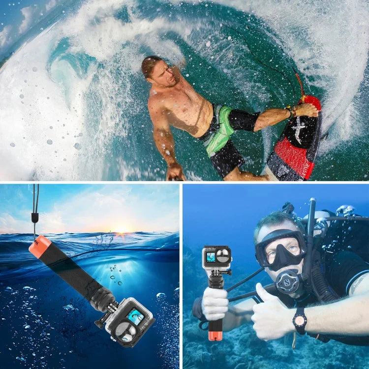 PULUZ ที่จับโฟมลอยน้ำพร้อมสายรัดและฐานปลดเร็วสำหรับ GoPro, Insta360, DJI และกล้องแอคชั่นอื่นๆ, ที่จับโฟมลอยน้ำ