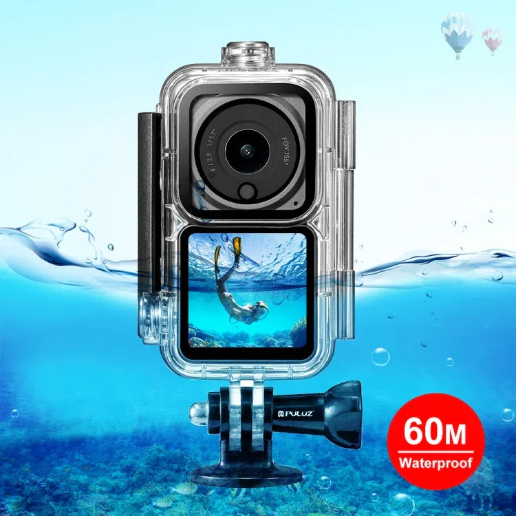 เคสกันน้ำดำน้ำ PULUZ 60m สำหรับกล้อง DJI Action 2 / ชุดพาวเวอร์คอมโบ Action 2 / ชุดหน้าจอคู่ Action 2, เคสดำน้ำ