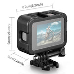 กรงติดตั้งกรอบ PA ชาร์จไฟได้พร้อมช่องฐาน Cold Shoe สำหรับ GoPro HERO13 Black /12 Black /11 Black /11 Black Mini /10 Black /9 Black, กรงติดตั้งกรอบ PA ชาร์จไฟได้
