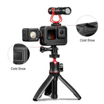 กรงติดตั้งกรอบ PA ชาร์จไฟได้พร้อมช่องฐาน Cold Shoe สำหรับ GoPro HERO13 Black /12 Black /11 Black /11 Black Mini /10 Black /9 Black, กรงติดตั้งกรอบ PA ชาร์จไฟได้