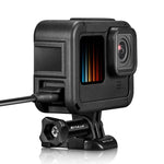 กรงติดตั้งกรอบ PA ชาร์จไฟได้พร้อมช่องฐาน Cold Shoe สำหรับ GoPro HERO13 Black /12 Black /11 Black /11 Black Mini /10 Black /9 Black, กรงติดตั้งกรอบ PA ชาร์จไฟได้
