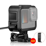 กรงขยายกรอบ PA พร้อมฝาครอบอินเทอร์เฟซด้านข้างสำหรับ GoPro HERO12 Black /11 Black /10 Black /9 Black, กรง PA พร้อมฝาครอบด้านข้าง