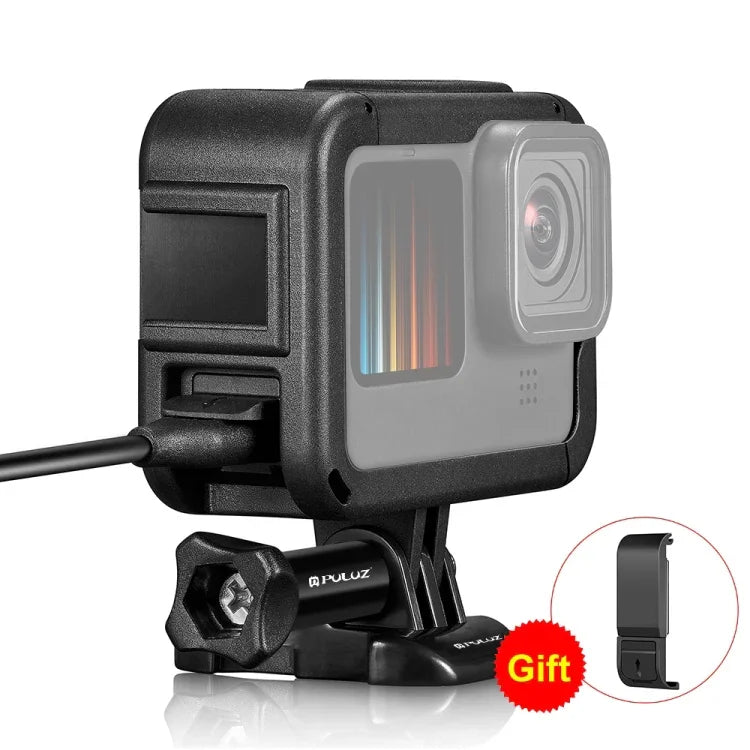 กรงขยายกรอบ PA พร้อมฝาครอบอินเทอร์เฟซด้านข้างสำหรับ GoPro HERO12 Black /11 Black /10 Black /9 Black, กรง PA พร้อมฝาครอบด้านข้าง