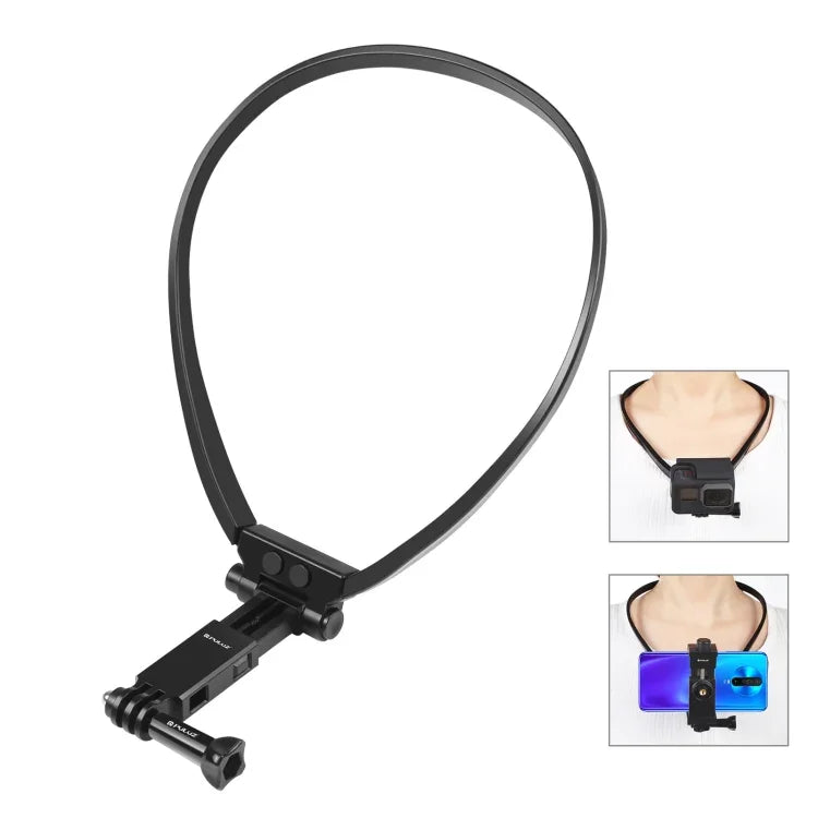 ขาตั้งคอปรับได้แบบขี้เกียจ PULUZ สำหรับกล้องแอคชัน GoPro และสมาร์ทโฟน