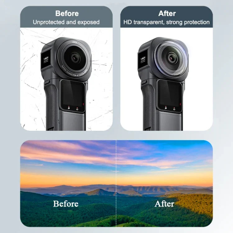 ฝาครอบป้องกันเลนส์ PC PULUZ สำหรับ Insta360 ONE RS รุ่น 1 นิ้ว 360, ที่ป้องกันเลนส์