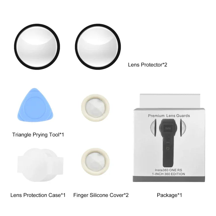 ฝาครอบป้องกันเลนส์ PC PULUZ สำหรับ Insta360 ONE RS รุ่น 1 นิ้ว 360, ที่ป้องกันเลนส์