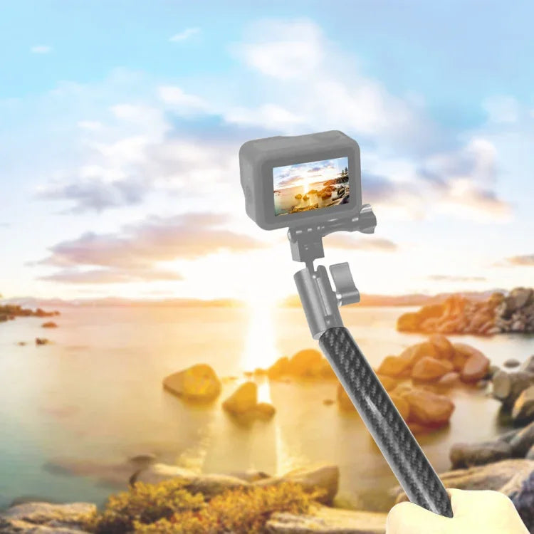 แขนต่อไม้เซลฟี่ลอยตัว PULUZ 250 มม. อะลูมิเนียมอัลลอยด์คาร์บอนไฟเบอร์สำหรับ GoPro, Insta360, DJI และกล้องแอคชั่นอื่นๆ, 250 มม.