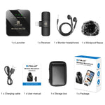 ไมโครโฟนไร้สาย PULUZ แบบ Lavalier สำหรับ iPhone / iPad, ตัวรับสัญญาณ 8 พิน, 8 พิน 1 TX + 1 RX