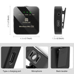 ไมโครโฟนไร้สาย PULUZ แบบ Lavalier สำหรับ iPhone / iPad, ตัวรับสัญญาณ 8 พิน, 8 พิน 1 TX + 1 RX