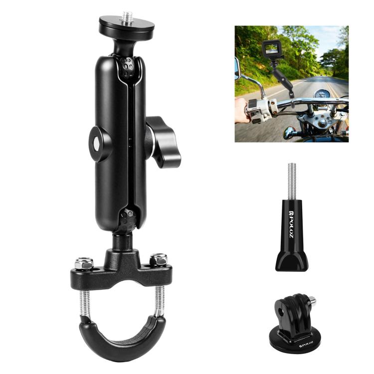 ฐานติดแฮนด์บาร์มอเตอร์ไซค์ PULUZ พร้อมสลัก U สำหรับ GoPro และกล้องแอคชั่นอื่นๆ, ฐานติดแฮนด์บาร์