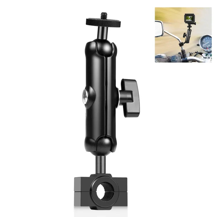 ขาติดตั้งกระจกมองหลังสำหรับมอเตอร์ไซค์ PULUZ สำหรับกล้อง GoPro และกล้องแอคชั่นอื่นๆ ขาติดตั้งกระจกมองหลัง