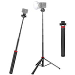 ขาตั้งไฟเสริมสำหรับถ่ายทอดสด PULUZ 2 เมตร 8 ช่วง อลูมิเนียมอัลลอยด์ ขาตั้งกล้องแบบเลื่อน