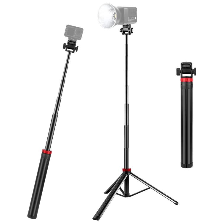 ขาตั้งไฟเสริมสำหรับถ่ายทอดสด PULUZ 2 เมตร 8 ช่วง อลูมิเนียมอัลลอยด์ ขาตั้งกล้องแบบเลื่อน