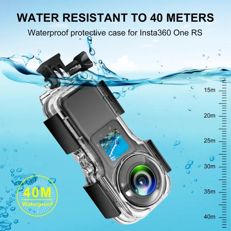 เคสกันน้ำลึก 40 เมตรสำหรับ Insta360 One RS 1-Inch 360 Edition PULUZ