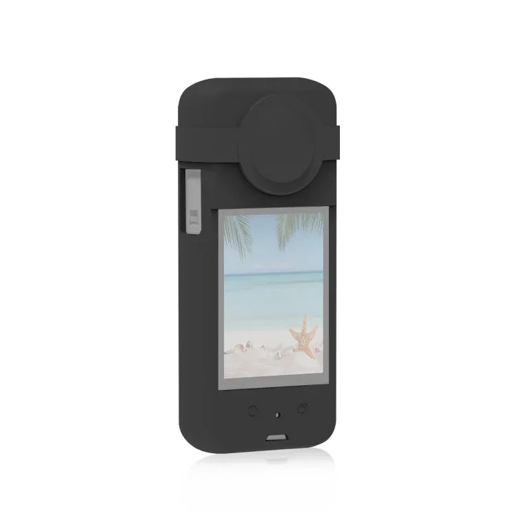 เคสซิลิโคนป้องกันเลนส์ PULUZ สำหรับ Insta360 X3 (สีดำ)