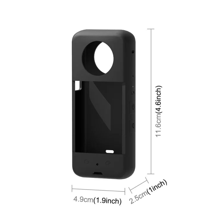เคสซิลิโคนป้องกันเลนส์ PULUZ สำหรับ Insta360 X3 (สีดำ)