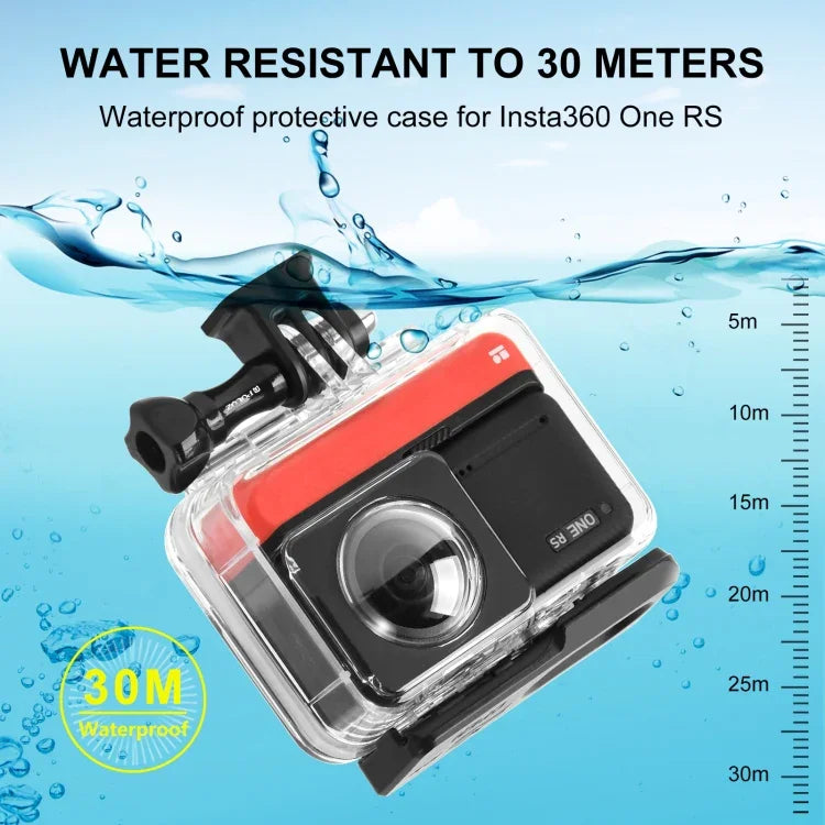 เคสกันน้ำลึก 30 เมตรสำหรับ Insta360 One RS 360 Edition PULUZ สำหรับดำน้ำ