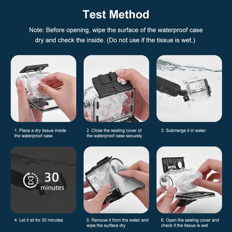 สำหรับ DJI Osmo Action 5 Pro / 3 / 4 เคสกันน้ำใต้น้ำ PULUZ 60 ม. พร้อม Cold Shoe และตัวยึดพื้นฐานพร้อมสกรู, สำหรับ DJI Osmo Action 3 / 4 เคสกันน้ำ