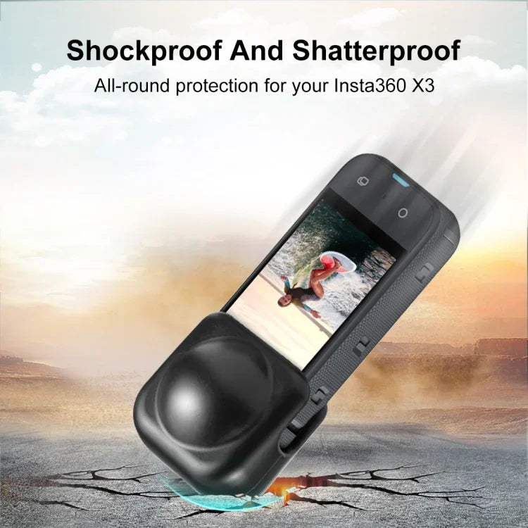 สำหรับ Insta360 X3 ฝาครอบเลนส์ซิลิโคนป้องกัน PULUZ, ฝาครอบเลนส์ซิลิโคน