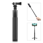 ไม้เซลฟี่โลหะ PULUZ 73.5 ซม. พร้อมฐานอะแดปเตอร์ล่องหนและสกรูสำหรับ Insta360 One RS / X2 / X3 / DJI Osmo 360, ไม้เซลฟี่ 70 ซม.