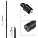 ไม้เซลฟี่โลหะ PULUZ 73.5 ซม. พร้อมฐานอะแดปเตอร์ล่องหนและสกรูสำหรับ Insta360 One RS / X2 / X3 / DJI Osmo 360, ไม้เซลฟี่ 70 ซม.