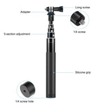 ไม้เซลฟี่โลหะ PULUZ 73.5 ซม. พร้อมฐานอะแดปเตอร์ล่องหนและสกรูสำหรับ Insta360 One RS / X2 / X3 / DJI Osmo 360, ไม้เซลฟี่ 70 ซม.