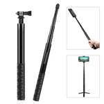ไม้เซลฟี่โลหะ PULUZ 110 ซม. พร้อมฐานอะแดปเตอร์ล่องหนและสกรูสำหรับ Insta360 One RS / X2 / X3 / X4 / DJI Osmo 360, ไม้เซลฟี่ 110 ซม.