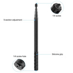 ไม้เซลฟี่โลหะ PULUZ 157 ซม. สำหรับ Insta360 One RS / X2 / X3 / X4 / DJI Osmo 360, ไม้เซลฟี่ 150 ซม.