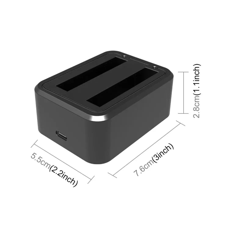 สำหรับ Insta360 X3 ชุดชาร์จแบตเตอรี่คู่ USB PULUZ พร้อมไฟแสดงสถานะ, ที่ชาร์จแบตเตอรี่