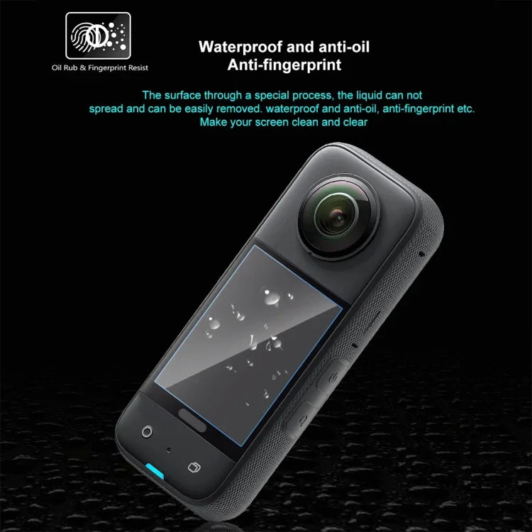 สำหรับ Insta360 X3 PULUZ ฟิล์มกันรอยหน้าจอโค้ง HD 2 ชิ้น, สำหรับ Insta360 X3