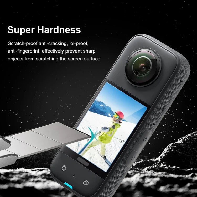 สำหรับ Insta360 X3 PULUZ ฟิล์มกันรอยหน้าจอโค้ง HD 2 ชิ้น, สำหรับ Insta360 X3