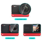 สำหรับ Insta360 One RS PULUZ ฟิล์มกระจกนิรภัย 3 in 1 หน้าจอ + เลนส์ 4K + เลนส์ Leica, สำหรับ Insta360 One RS